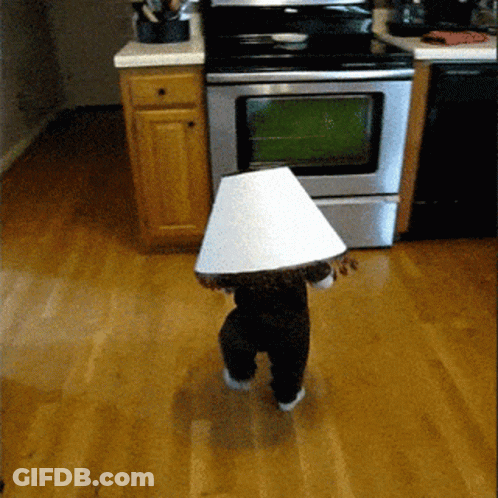 Baby Walking With Lamp On Head GIF