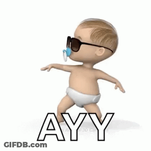 Baby Walking With Sunglasses And Pacifier GIF