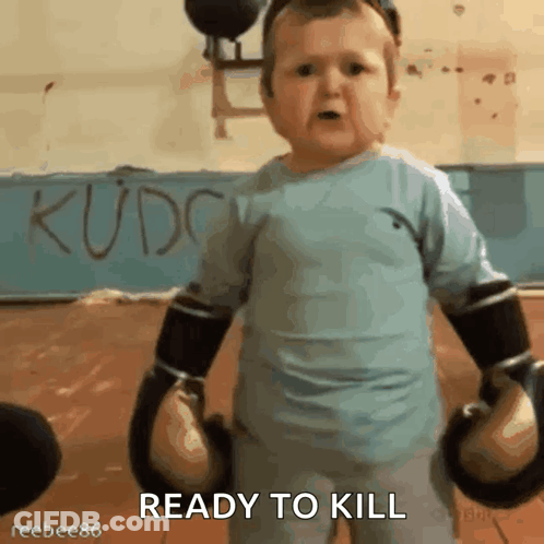 Baby Wearing Boxing Gloves Ready To Kill GIF