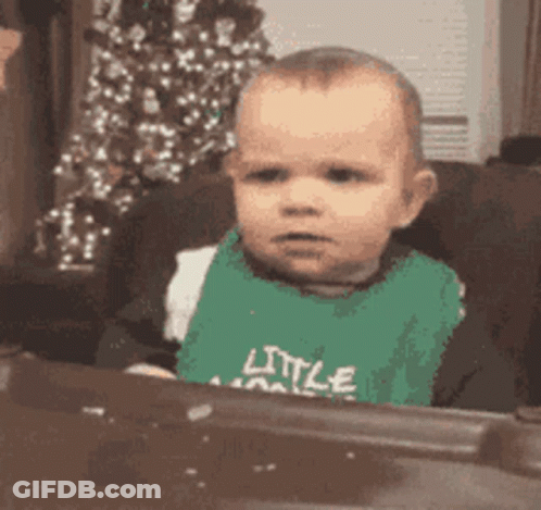 Baby Wearing Little Man Bib GIF