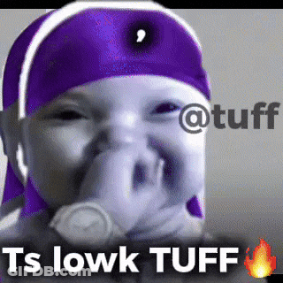 Baby Wearing Purple Headband Ts Lowk Tuff GIF