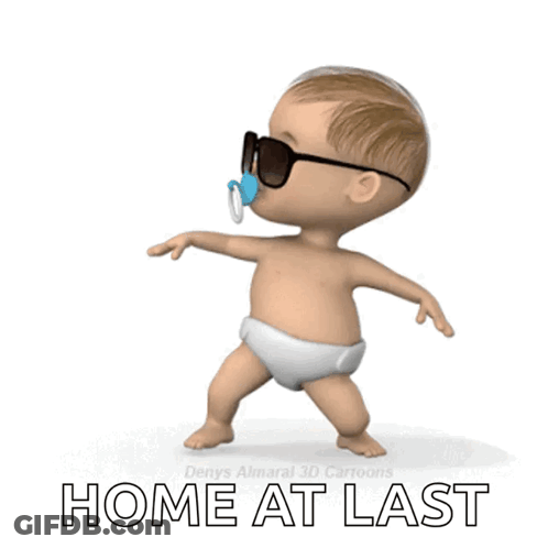Baby Wearing Sunglasses And Pacifier Home At Last GIF