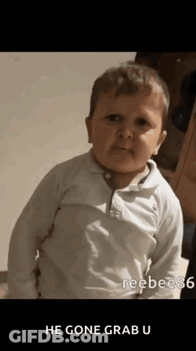Baby White Shirt Saying He Gone Grab U GIF