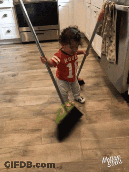 Baby Will Sweep The Floor GIF