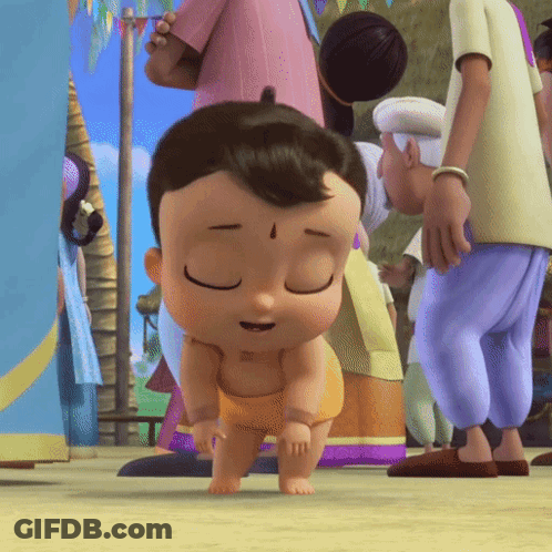 Baby With Eyes Closed Walking In Crowd GIF