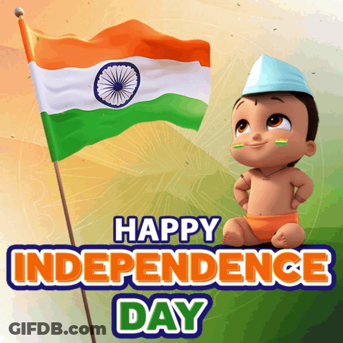 Baby With Flag Happy Independence Day GIF
