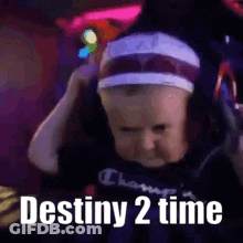 Baby With Headband In Chair Destiny 2 Time GIF