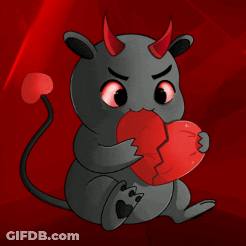 Baby With Horn Holding Heart Break GIF
