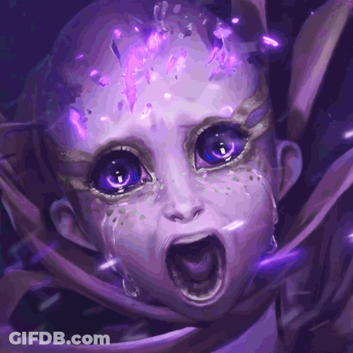 Baby With Purple Eyes And Glowing Head GIF