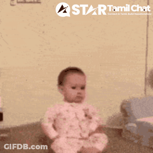 Baby With Star Tamil Chat Logo Behind Him GIF