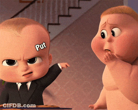 Baby With Word Put On Face GIF