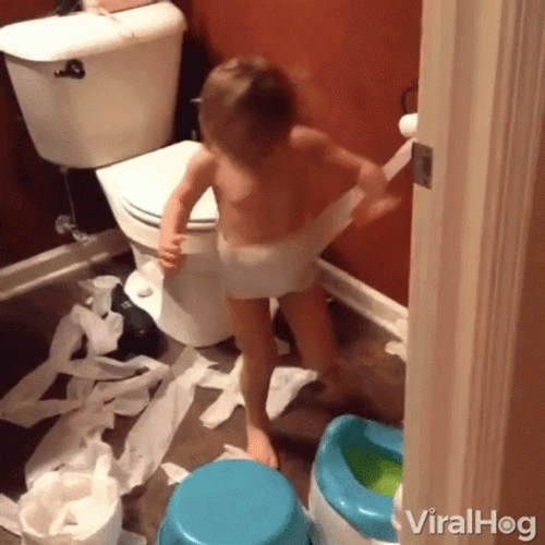 Baby Wrap The Toilet Paper GIF