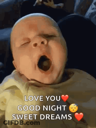 Baby Yawning Saying Love You Good Night GIF