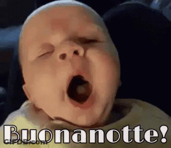 Baby Yawning Sleep Well Buona Notte GIF