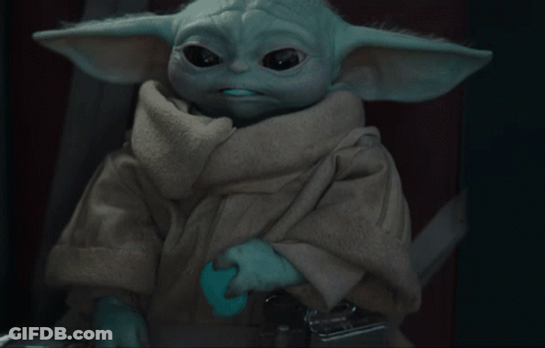Baby Yoda Blue Throw Up Puke Vomit GIF