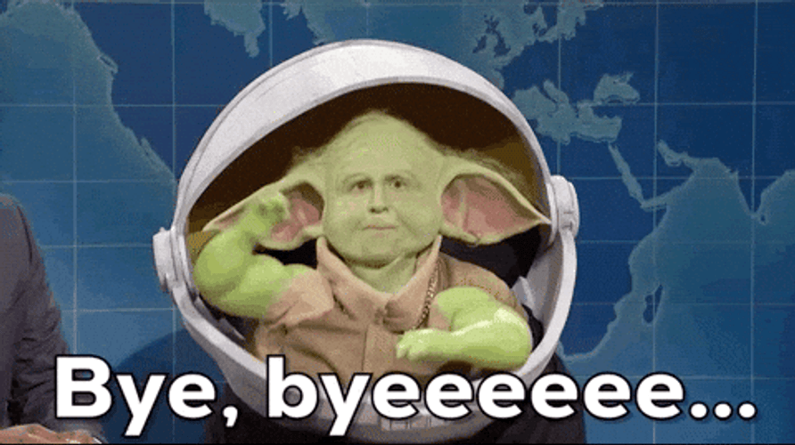 Baby Yoda Cosplayer Bye Bye Meme GIF