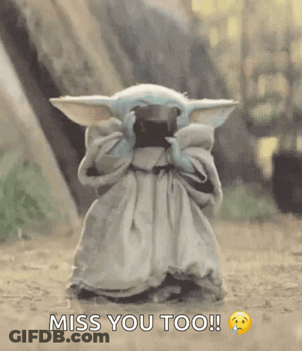 Baby Yoda Crying Miss You Too GIF