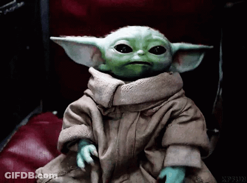 Baby Yoda Doll Making Funny Face GIF