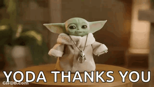 Baby Yoda Doll Thanks You GIF