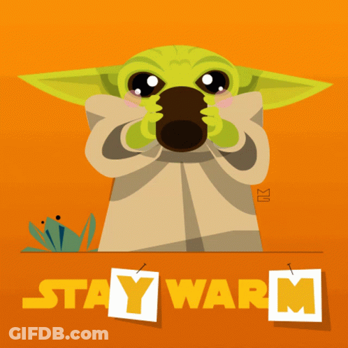 Baby Yoda Drinking From Cup With Stay Warm GIF