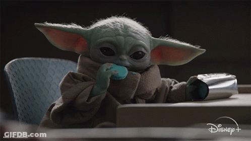 Baby Yoda Eating Cookie GIF