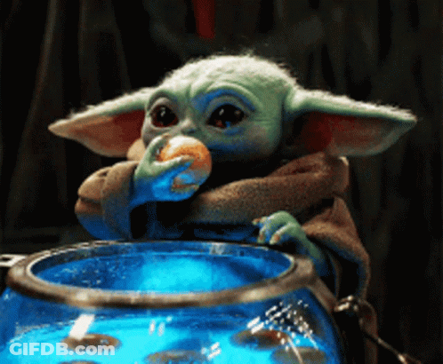 Baby Yoda Eating Donut GIF