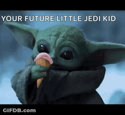 Baby Yoda Eating Ice Cream GIF