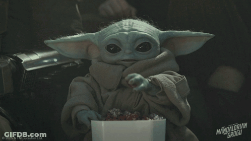 Baby Yoda Eating Popcorn GIF