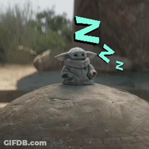 Baby Yoda Figurine Sleeping GIF