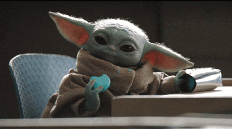 Baby Yoda Grogu Mandalorian Eating GIF