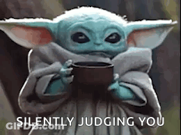 Baby Yoda Holding Coffee GIF