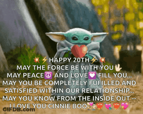 Baby Yoda Holding Heart Happy 20Th May GIF