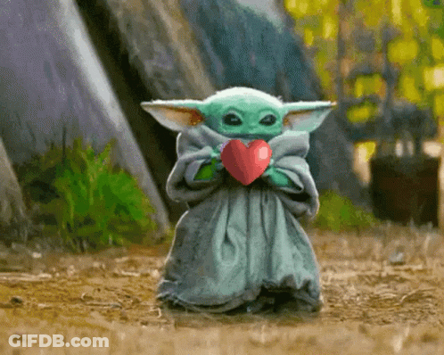 Baby Yoda Holding Heart GIF