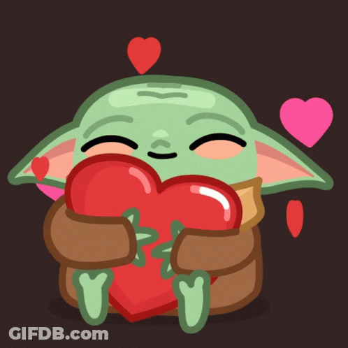 Baby Yoda Holding Red Heart GIF
