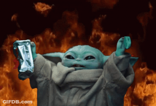 Baby Yoda Holding Soda GIF