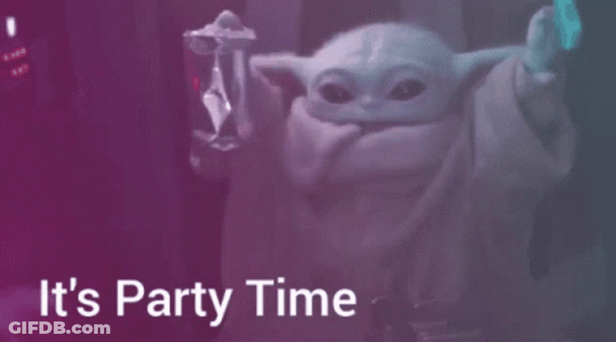 Baby Yoda Its Party Time Meme GIF