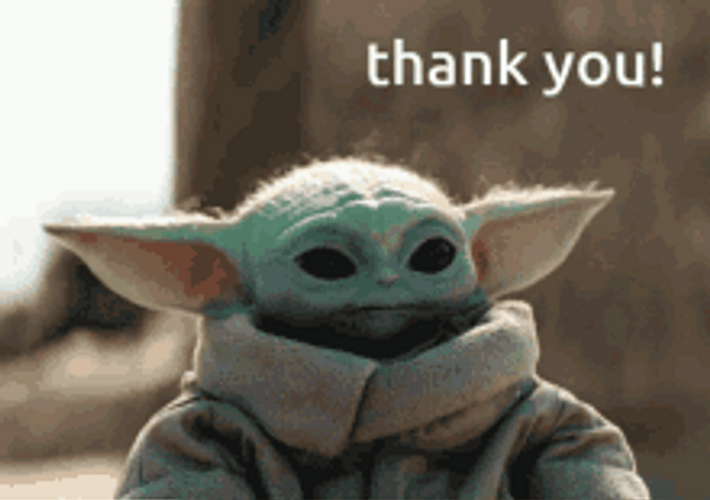 Baby Yoda Looking At Butterfly Saying Thank You GIF
