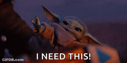 Baby Yoda Mandalorian Waving Saying I Need This GIF