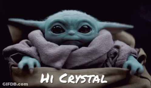 Baby Yoda Saying Hi Crystal GIF