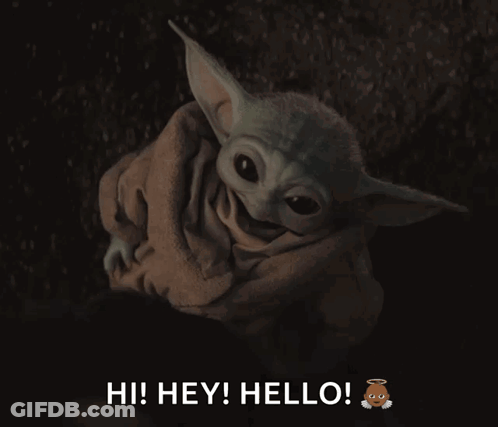 Baby Yoda Saying Hi Hey Hello GIF