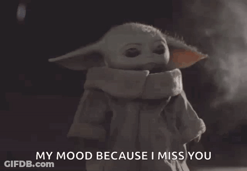 Baby Yoda Saying Miss You GIF