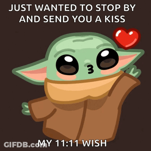 Baby Yoda Sending Kiss GIF