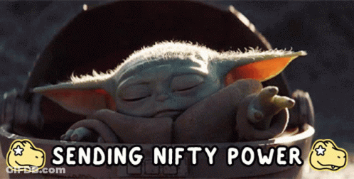 Baby Yoda Sending Nifty Power GIF