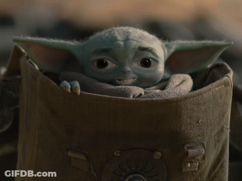 Baby Yoda Sitting In Bag GIF