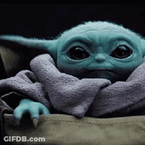 Baby Yoda Sitting In Blanket GIF