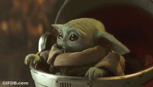 Baby Yoda Sitting In Bucket GIF