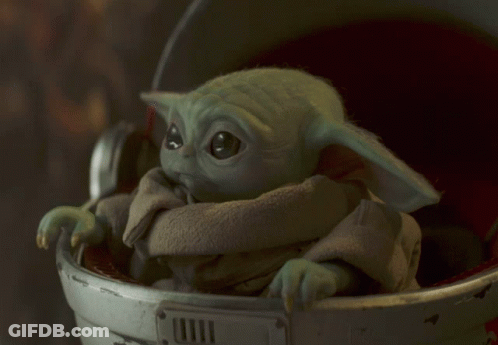 Baby Yoda Sitting In Bucket GIF