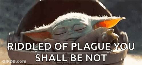 Baby Yoda Sleeping In Bucket Riddle Of Plague You Shall Be Not GIF