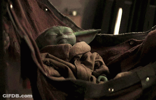 Baby Yoda Sleeping In Hammock GIF