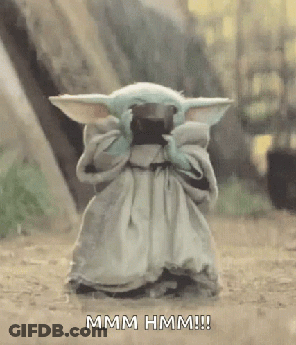 Baby Yoda Standing In Dirt Covering Face GIF
